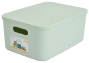 Jasnozielony plastikowy pojemnik z pokrywką 35,5x25,5x16 cm – Homéa
