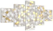 Obraz - Złoto - białe sześciokąty (125x70 cm)