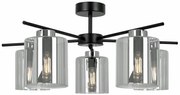 Lampa sufitowa z pięcioma kloszami grafitowa B2-G70