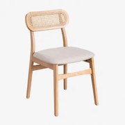 Zestaw 2 Krzeseł Do Jadalni Z Drewna Leivel Naturalna - Sklum