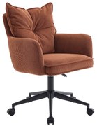 Krzesło biurowe - Sztruks - Terakota i czarny - Regulowana wysokość - BATARU Pascala Morabito