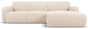 Beżowy narożnik z materiału bouclé (prawostronny) Molino – Micadoni Home