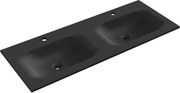 Mexen Vela umywalka wpuszczana w blat podwójna 121 x 46,5 cm, czarna mat - 25231271D