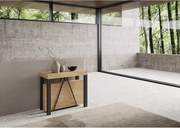 Konsola rozkładana 90x40/300 cm Tiris dąb naturalny rama w kolorze antracytu