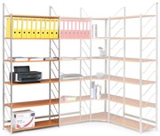 Regał biurowy, podstawowy, 2030 x 800 x 365 mm, buk