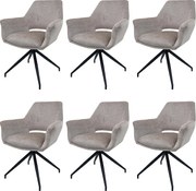 Zestaw 6 krzeseł do jadalni MCW-M53,  taupe