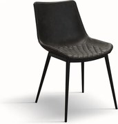 Zestaw 4 krzeseł ze sztucznej skóry w kolorze antracytowym - CANNES