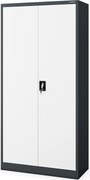 Szafa gospodarcza zamykana DAWID 900 x 1850 x 450 mm, antracytowo-biała