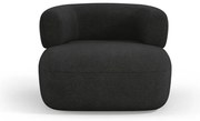 Czarny fotel z materiału bouclé Jenny – Micadoni Home