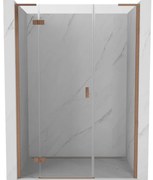 Mexen Mist-H L drzwi prysznicowe uchylne lewe 120 cm, transparent, miedź szczotkowana - 8A5L-120-001-65-00-L