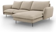 Beżowa sofa narożna Cosmopolitan Design Vienna, prawostronna