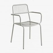 Krzesło Ogrodowe Sztaplowane Z Podłokietnikami Ze Stali Elton Awokado - Sklum