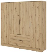 Szafa uchylna - czterodrzwiowa z szufladami - Kevis 4D | dąb artisan