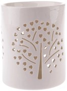 Porcelanowa lampa zapachowa Heart tree biała, 11 x13 cm