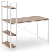 Nowoczesne biurko z regałem dąb sonoma + biały G9-M63