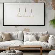 Lampa wisząca PERU WHITE 3xE27, potrójna, biała, złota