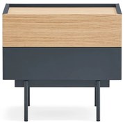 Antracytowo-naturalna szafka nocna w dekorze dębu Otto – Teulat