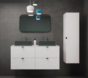 Biały zestaw mebli słupek i 2 szafki pod umywalkę 60 G5-C22