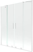 Mexen Velar Duo parawan nawannowy 2-skrzydłowy rozsuwany 140 x 150 cm, transparent, biały - 896-140-000-02-20