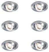 Zestaw 6 nowoczesnych, uchylnych reflektorów wpuszczanych - Club
