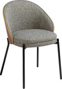 Krzesło z szarej tkaniny i orzecha włoskiego 4115 ANGEL CERDA