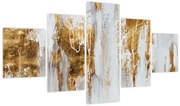 Obraz - Abstrakcja ze zotym (125x70 cm)