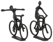 Metalowe figurki zestaw 2 szt. 22 cm Cyclists – Light &amp; Living
