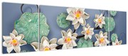 Obraz lilii wodnych (170x50 cm)