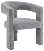 Fotel z teksturowaną szarą tapicerką - FAVINA