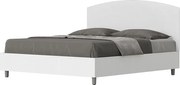 Łóżko wyposażone w stelaż z listwami z pojemnikiem 160x190 konstrukcja Frassino biała zagłówek sztucznej skóry Biały Antilia