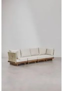 4-częściowa Modułowa Sofa Ogrodowa Z 2 Narożnymi Fotelami Z Drewna Akacjowego Dailin Akacja Brąz - Sklum