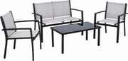4 elementowy szary zestaw mebli do ogrodu K2-M93