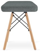 Taboret WERK - szary materiał / nogi naturalne x 1
