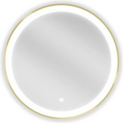 Mexen Esso lustro łazienkowe podświetlane, okragłe 60 cm, LED 6000K, antypara, rama złota szczotkowana - 9825-060-060-611-50