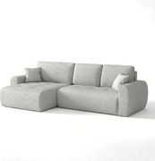 Stylowy narożnik rozkładany lewostronny  IVO XL 280x142 cm w tkaninie CENTAUR 14 szarej