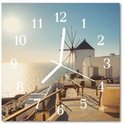 Zegar szklany kwadratowy Santorini