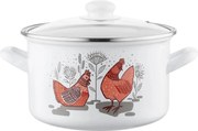 Emalia Pleszew Garnek emaliowany z pokrywką Rubinka, 20 cm, 3,7 l, śred. 20 cm
