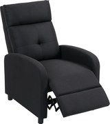 HOMCOM Fotel relaksacyjny z funkcją leżenia, wysuwany podnóżek, system kieszeniowych sprężyn, do 150 kg, czarny | Aosom PL