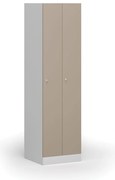 Szafka ubraniowa S1 wąska, 2-drzwiowa, 1850 x 500 x 500 mm, demontaż, zamek cylindryczny, drzwi beżowe