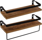 STILISTA Zestaw 2 półek ściennych Volato Duo, 40 cm, brązowe