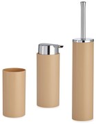 Plastikowe akcesoria do łazienki ze srebrnymi uchwytami, 3 elementy