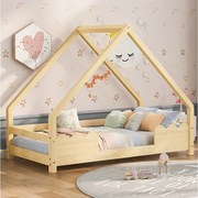 Łóżko kabinowe 90x200 cm – z dnem z listew – naturalna sosna – bez materaca