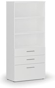 Szafa biurowa z kombinowanymi szufladami PRIMO WHITE, 800 x 420 x 1781 mm, biały