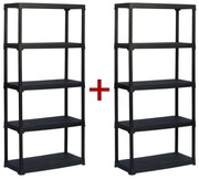 Regał plastikowy TEMPO 1+1 GRATIS, 1800x800x390 mm, 5 półek