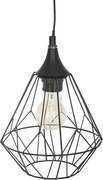 Czarna metalowa lampa wisząca o przewodowej strukturze D 19 cm Nowoczesna