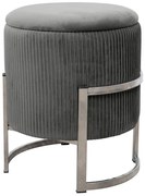 Grafitowa welurowa pufa ze schowkiem M5-F65