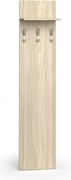 Garderoba z wieszakami PRIMO WOOD, 3 haczyki, półka, tekstura drewna pionowa, dąb naturalny
