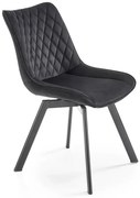 Czarne pikowane krzesło tapicerowane welurem A5-S67