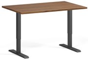 Biurko z regulacją wysokości, 120x80 cm, 2 silniki, czarna podstawa, orzech
