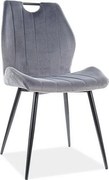 Krzesło tapicerowane ARCO VELVET szare